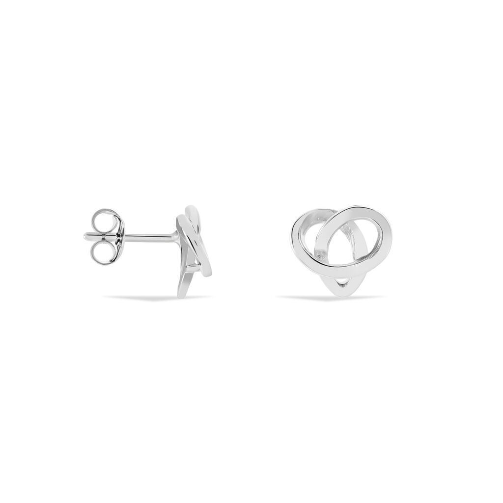 Boucles D'oreilles Puces Shainy Argent Blanc