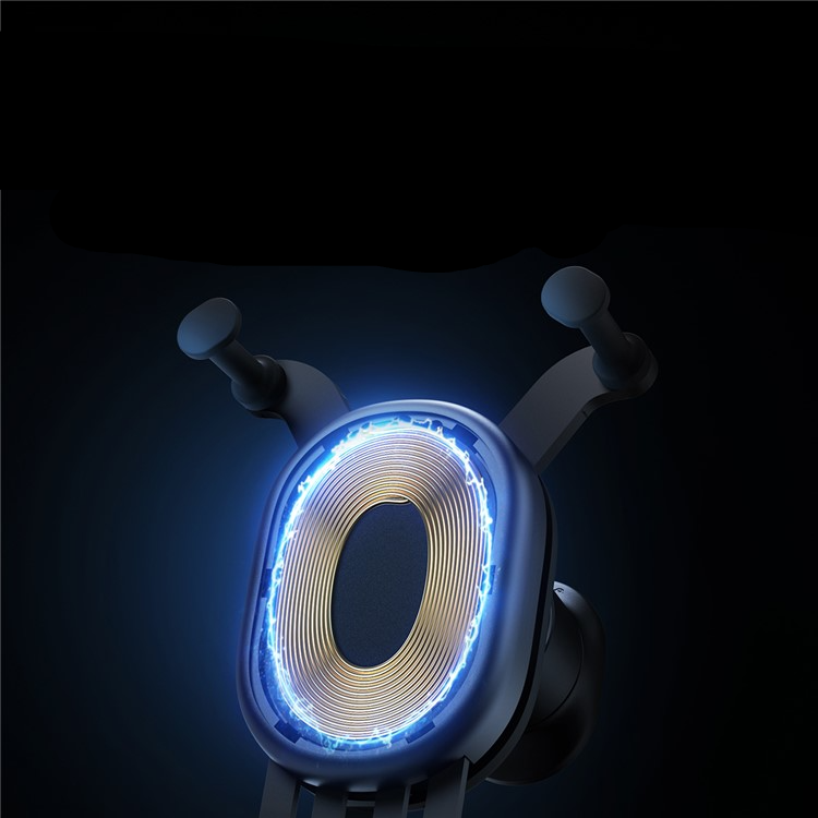 (15W) Verstellbare Qi Wireless Charge Auto KFZ Smartphone Halterung Ladegerät für Air Frame Lüftungsgitter - Schwarz