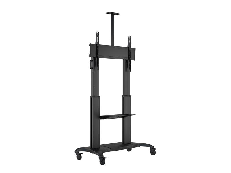 Multibrackets TV-Trolley M Public Dual Pillar 180 HD Schwar Mobiler Bodenständer mit Regal und Kamerahalterung