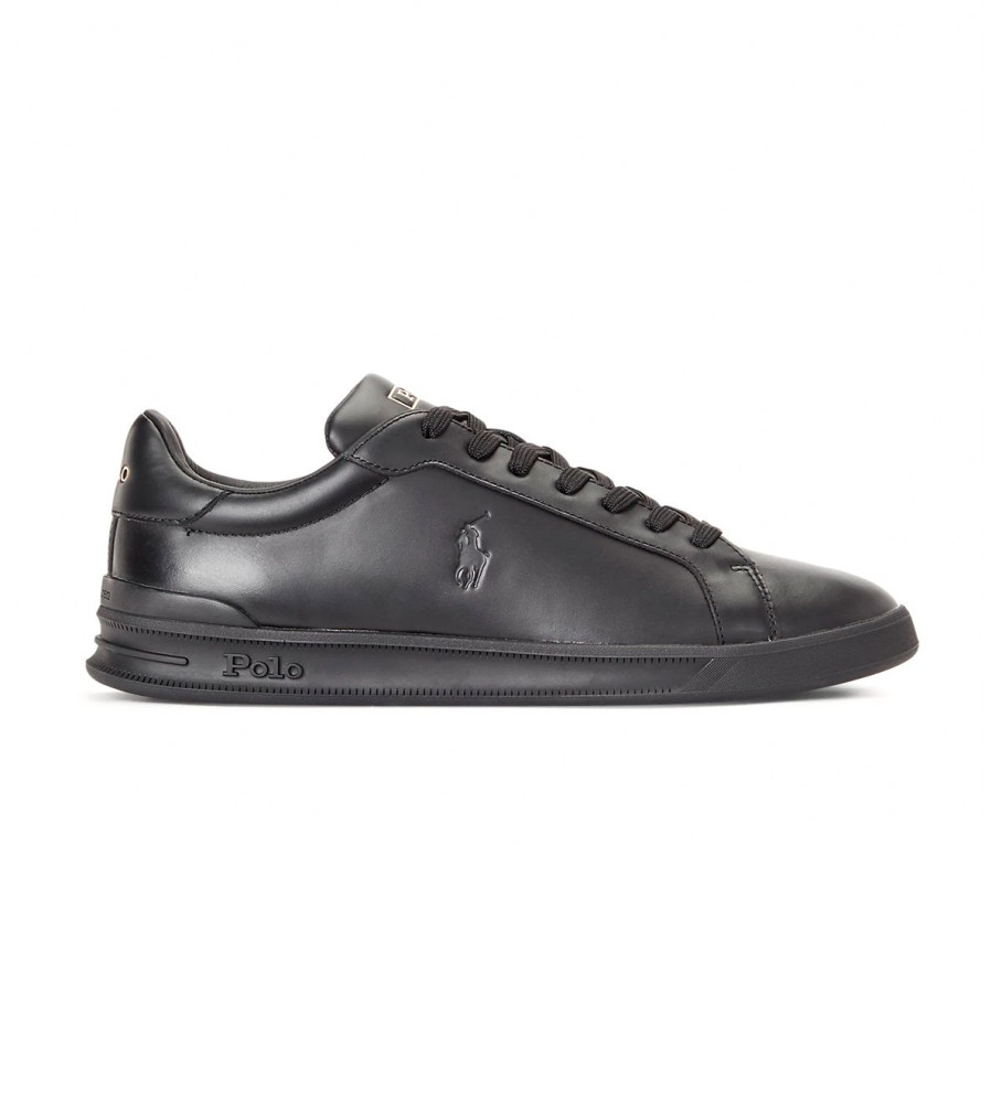 Tênis Ralph Lauren Heritage Court II de couro preto