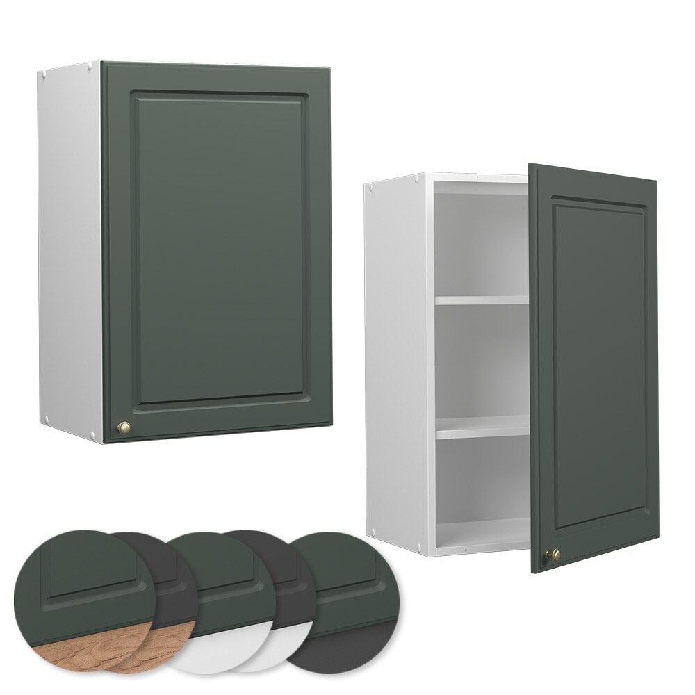 Vicco Hängeschrank Küchenschrank Küchenmöbel Fame-Line Weiß Grün-Gold Landhaus 50 cm Küche Einbauküche Hängeschrank Drehtür Einlegeboden Küchenzeile