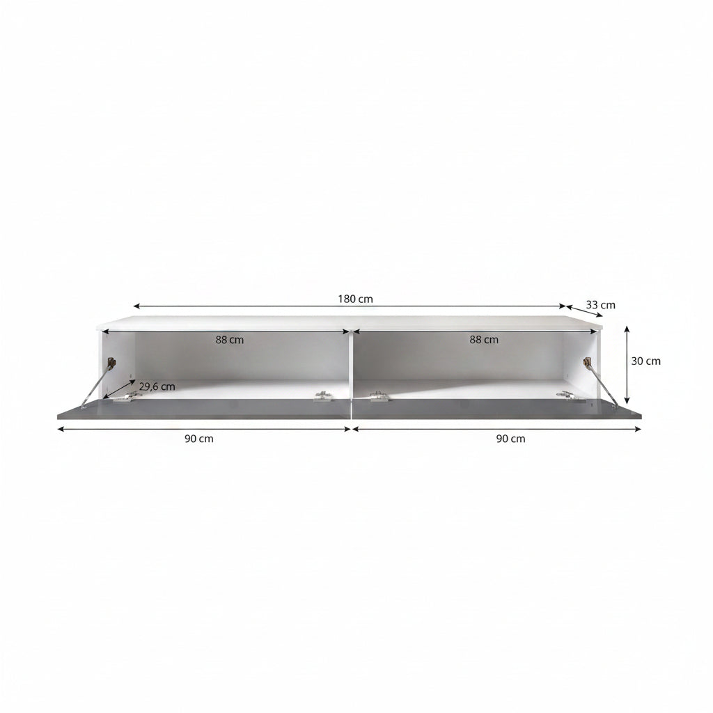 Dixon - TV-Meubel - Mat wit - 180 cm