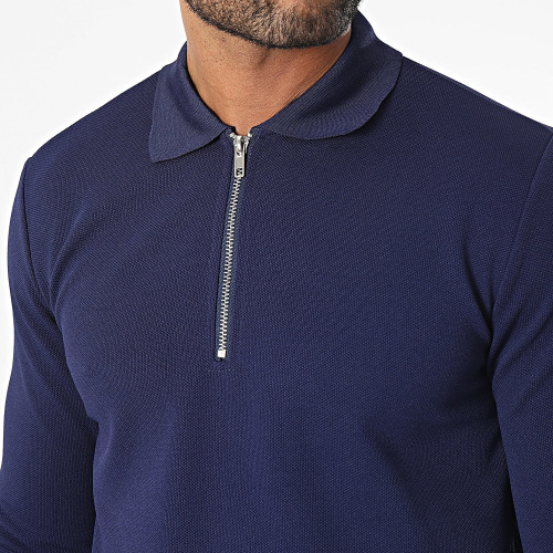 Ensemble Polo Manches Longues Et Pantalon Jogging Bleu Marine