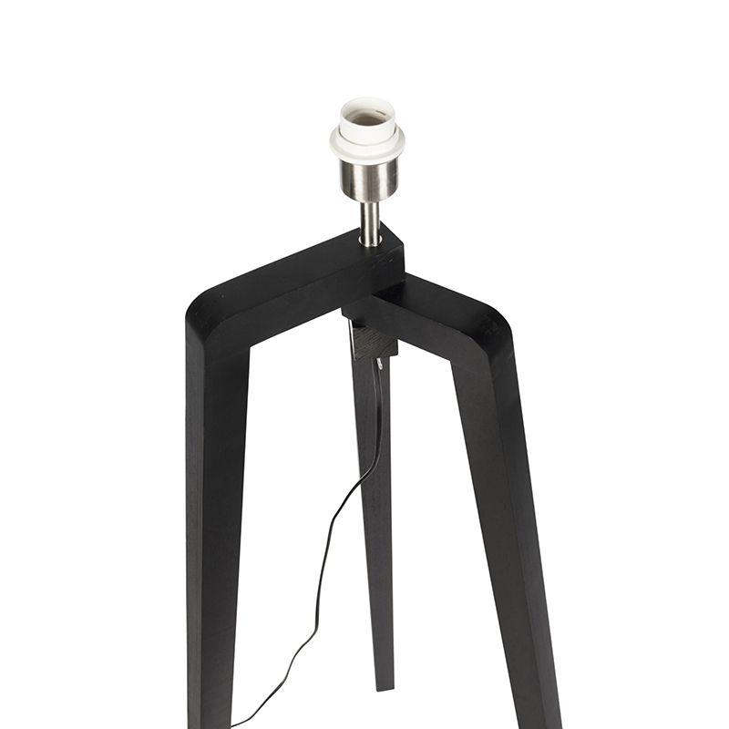 Landelijke vloerlamp tripod zwart zonder kap - Puros