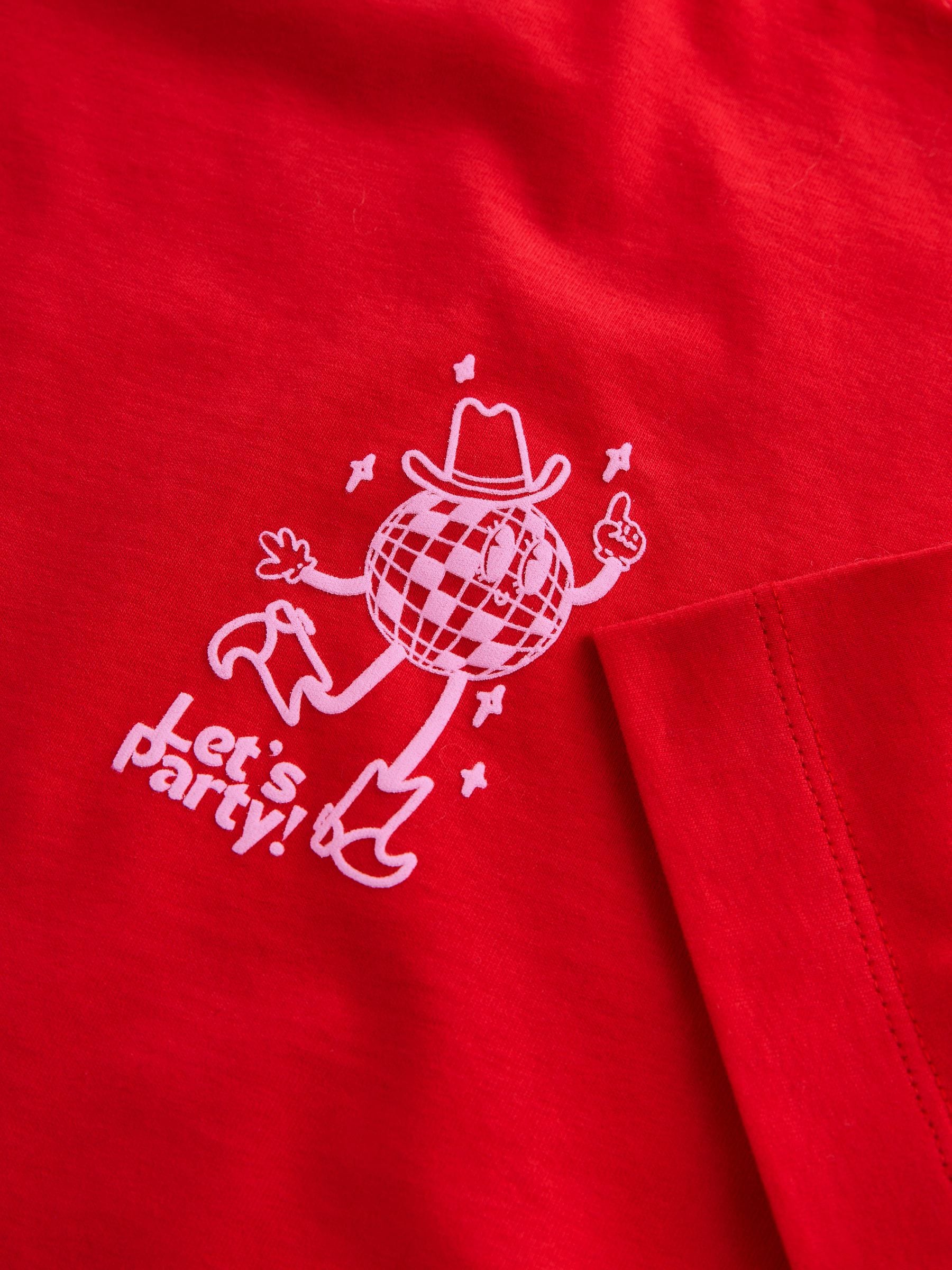 Red Party - Oversized T-shirt met grafische print (3-16jr)
