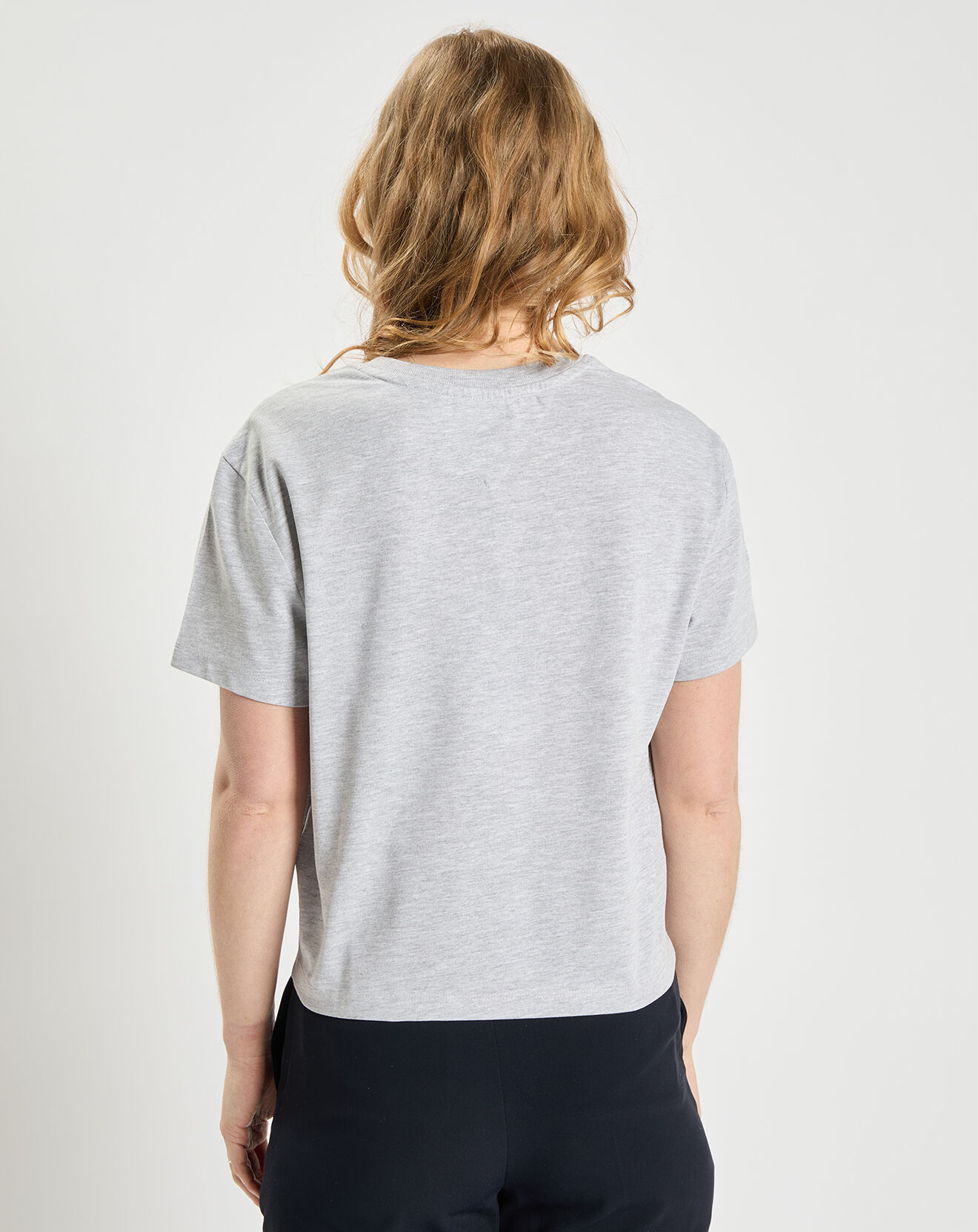 Tommy Jeans T-Shirt badge gris chiné