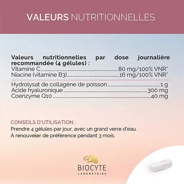Biocyte Collagen HA 1300 mg Antienvelhecimento Antirrugas Beleza e Firmeza 80 cápsulas