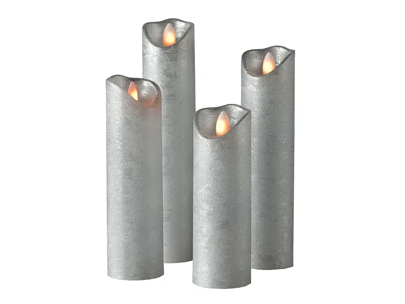 Sompex Bloklys LED - 4 stk Sølv - H15-22,5 cm - D 5 cm
