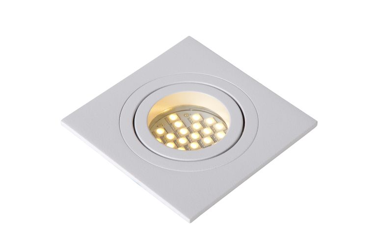Lucide Tube 1 spot inbouw vierkant zwart