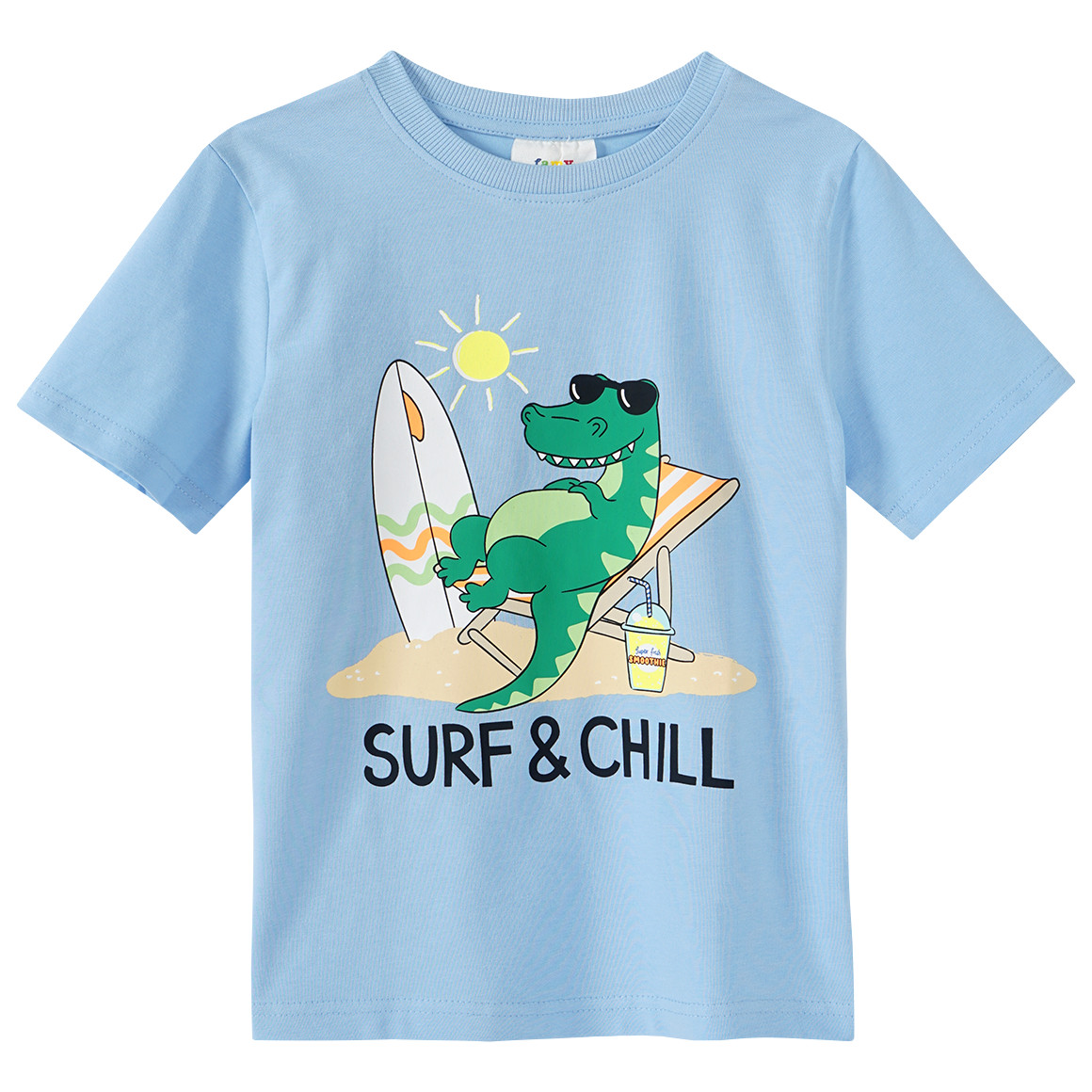 Famy 3 Jungen T-Shirts in verschiedenen Dessins hellblau / hellgelb / blau