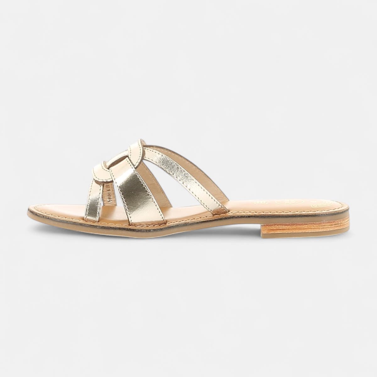 Mules Femme en cuir or
