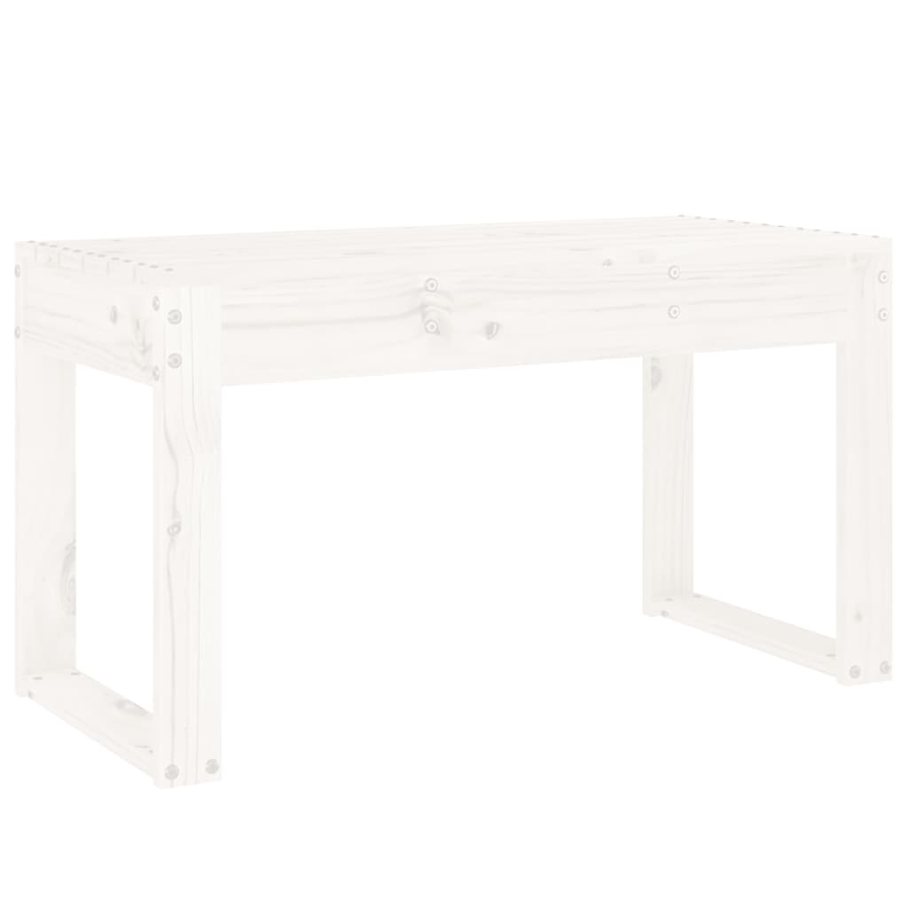 Banc de jardin blanc 80x38x45 cm bois massif de pin