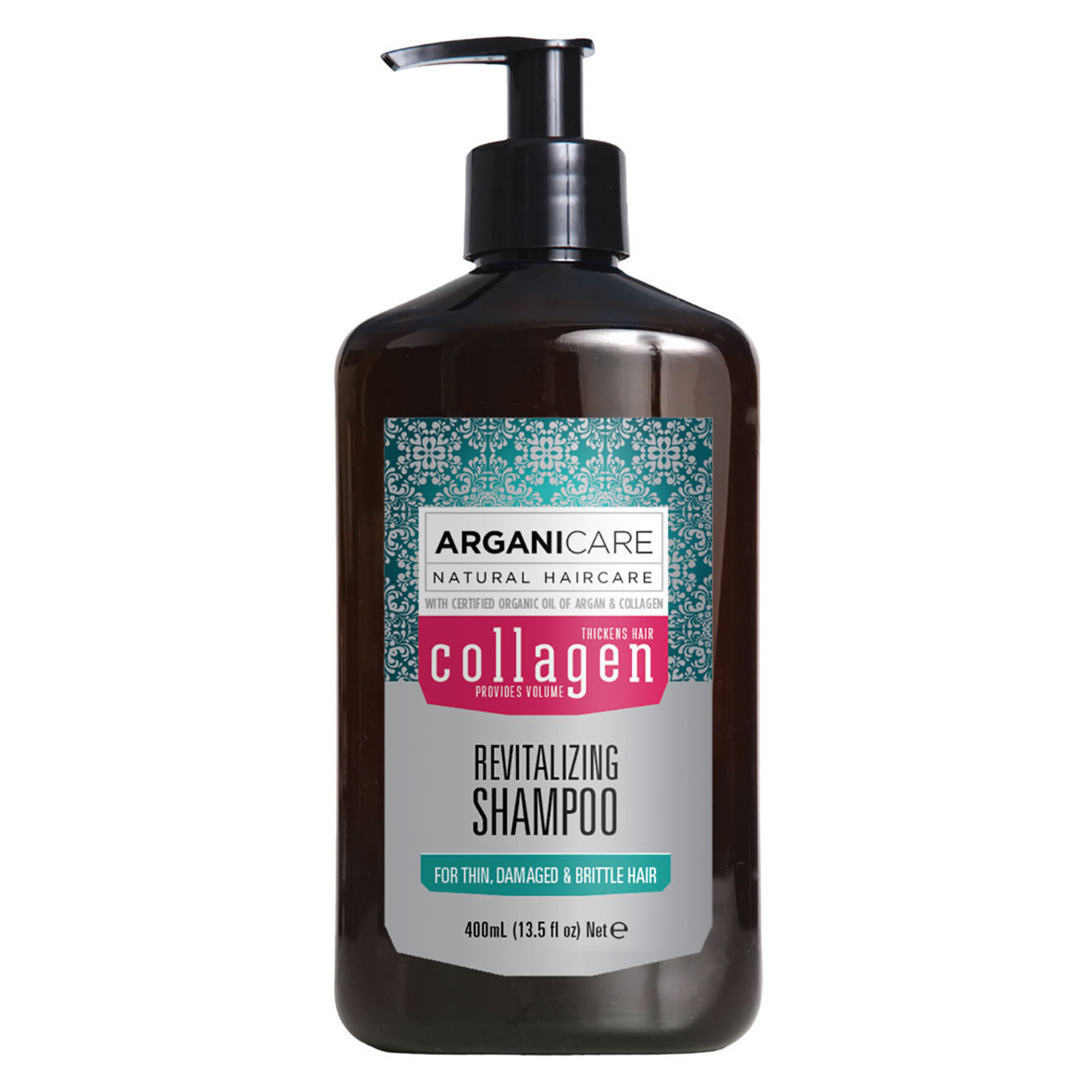 Arganicare Shampooing revitalisant Argan et Collagène cheveux fins et dévitalisés -  400 ml