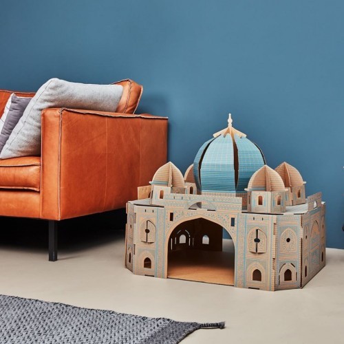 Casita Landmarks Taj Mahal Gato Cocô Marrom e Azul