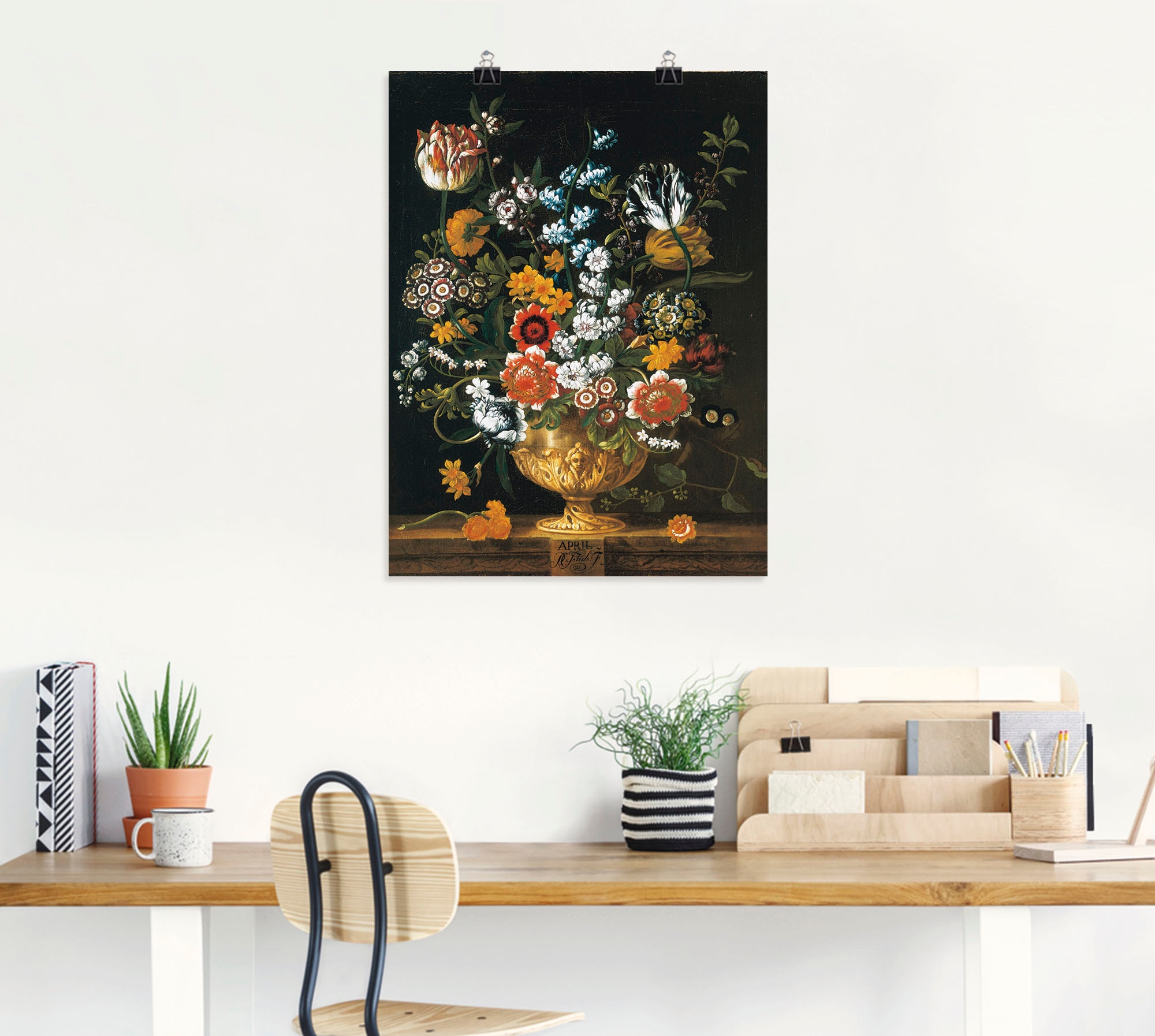 Artland Kunstdruck »Zwölf Monate. Floraler Kalender April« Arrangements 1 Stk. tlg. als Leinwandbild, Wandaufkleber oder Poster in versch. Grössen