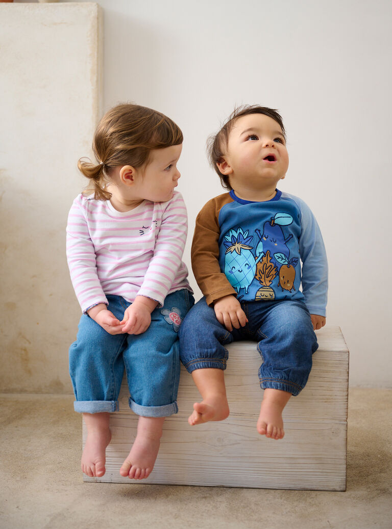 T-shirt réversible à manches longues pour bébé fille