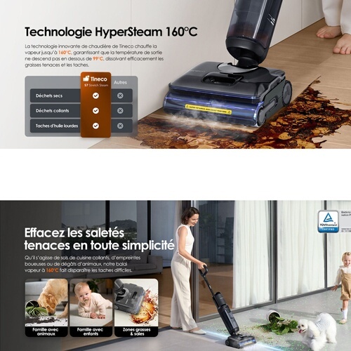 Aspirateur laveur Tineco Floor One S7 Stretch steam plus
