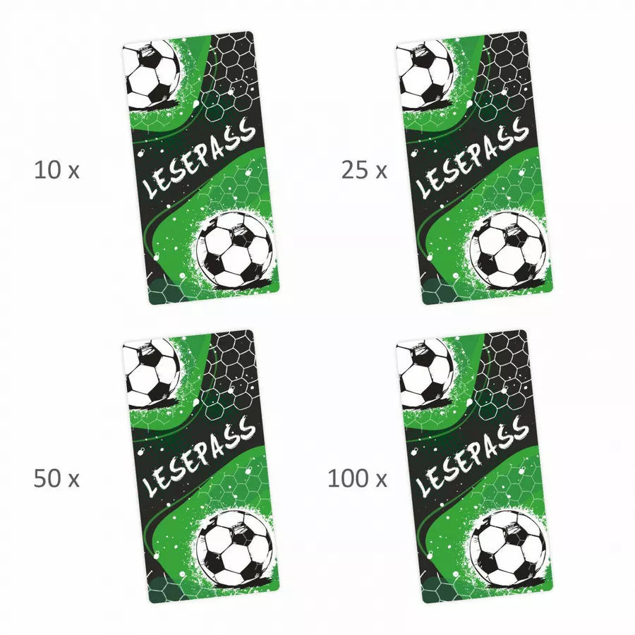 Nikima Lesepass Fußball Lesezeichen zum lesen üben Grundschule 10-100 Stück 100 Stück