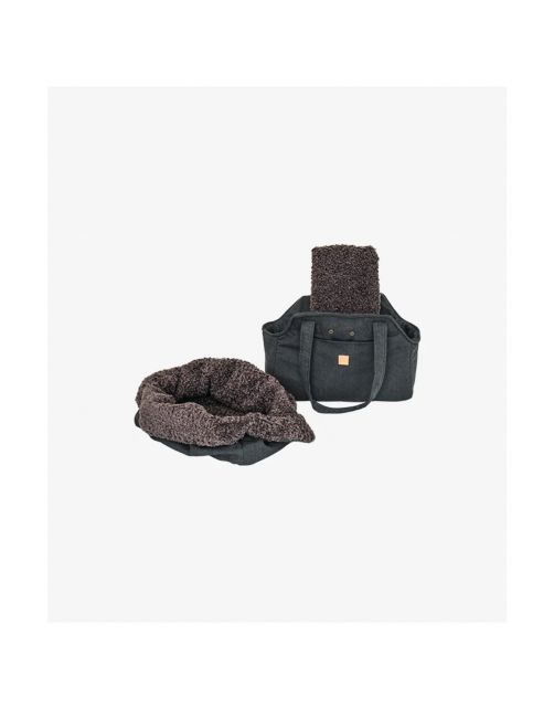 Pet & Co. Honden Draagtas Lucky - Hondenautoaccessoire - 46x35x24 cm Donkergrijs