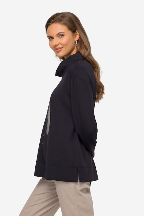 Sweatshirt, Robben-Motiv, Rollkragen, Langarm