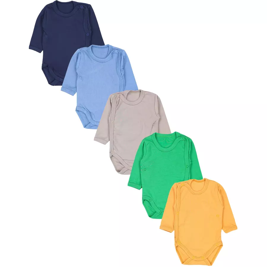 TupTam Baby Langarm Wickelbody im 5er Set gelb
