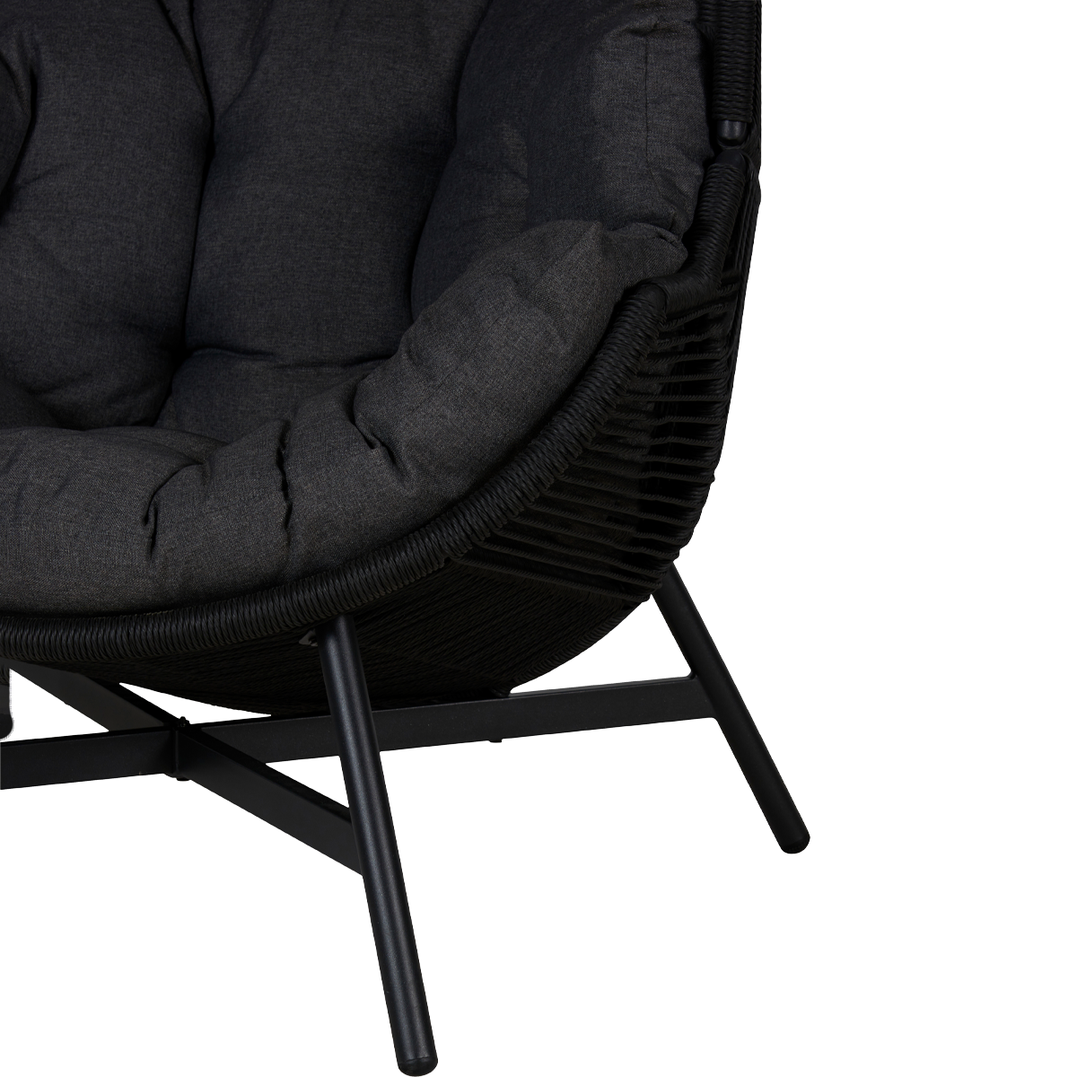 Rattan tuin loungestoel Ayla Zwart