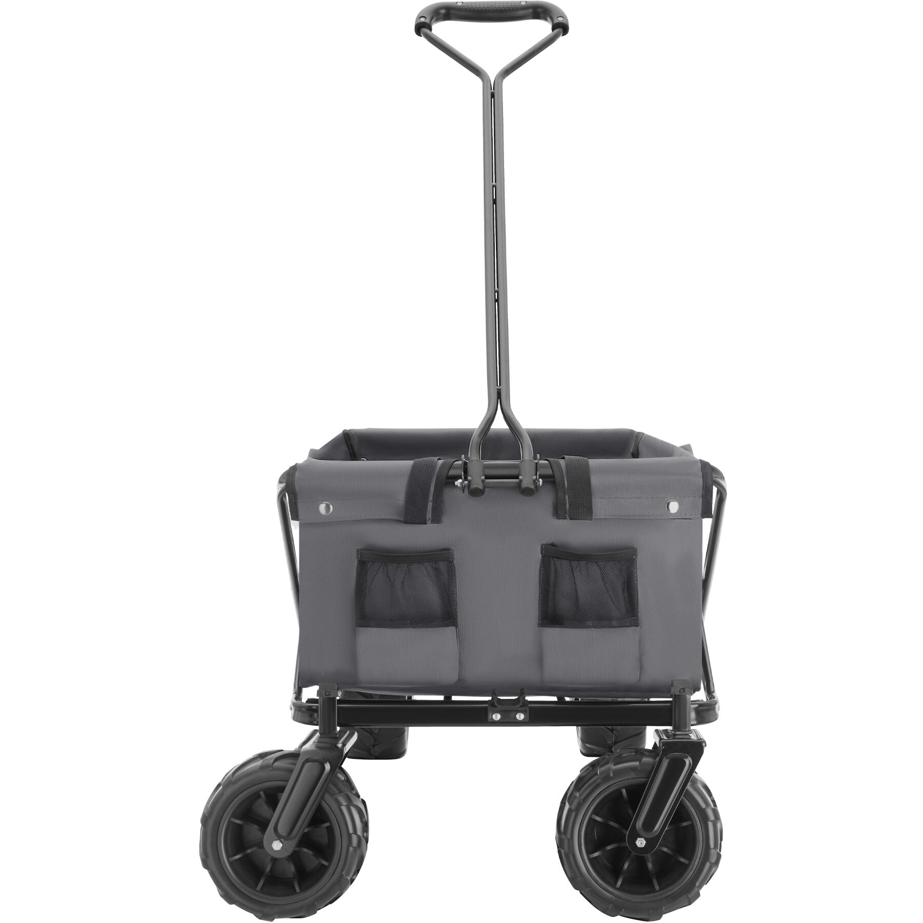 tectake® Bollerwagen, faltbar, abnehmbarer Stoffeinsatz mit 2 Netztaschen, inklusive Tragetasche, Belastbarkeit 80 kg