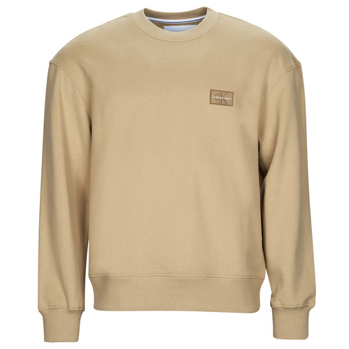 Calvin Klein Jeans - SHRUNKEN BADGE CREW NECK - Beige