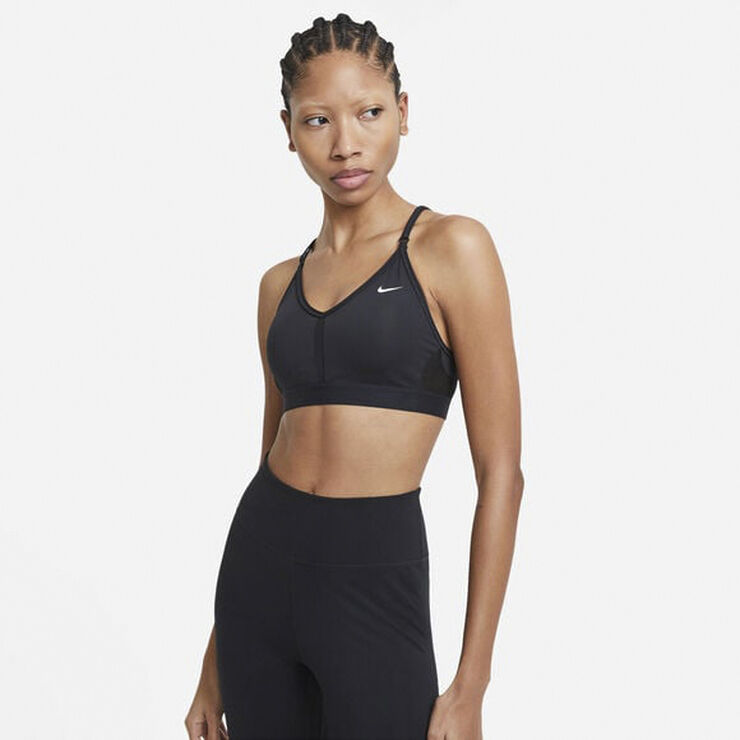 Nike Indy V-neck light support sports bh Sort