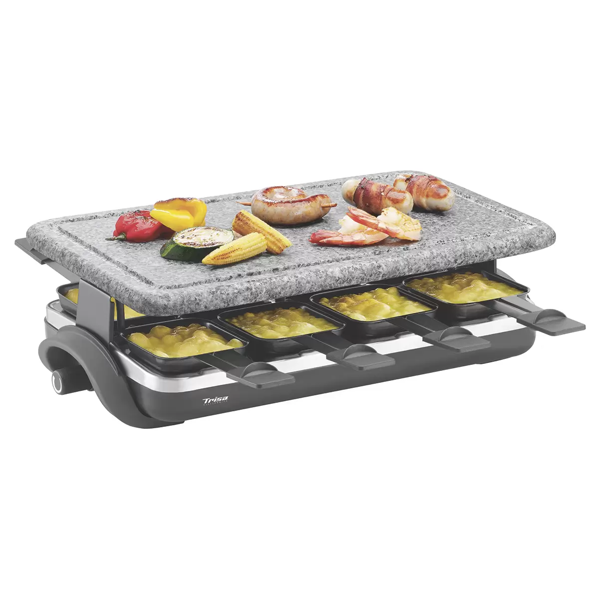 Raclettegerät Hot Stone grau,schwarz