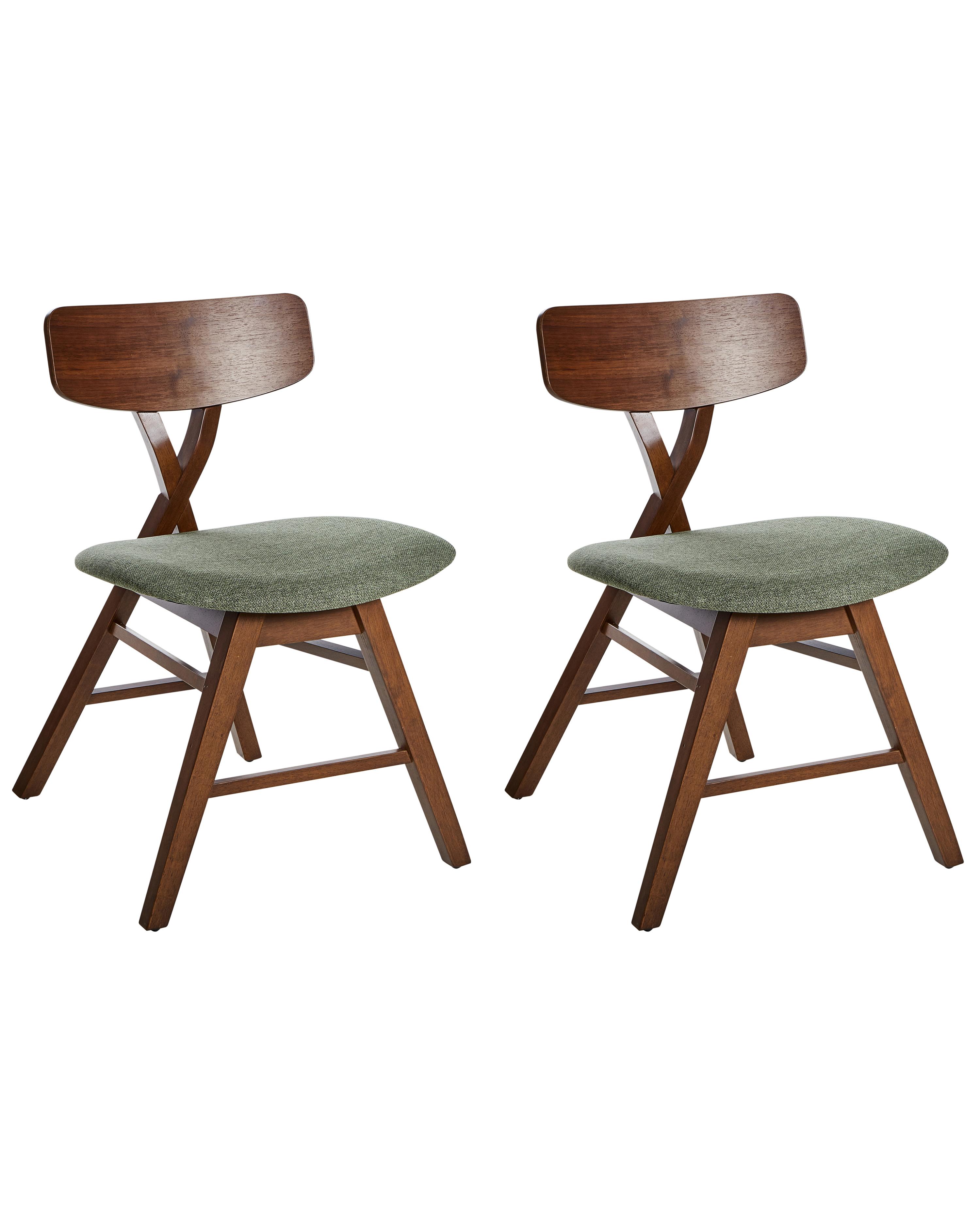 Set van 2 eetkamerstoelen LELAND Hout Donkerbruin