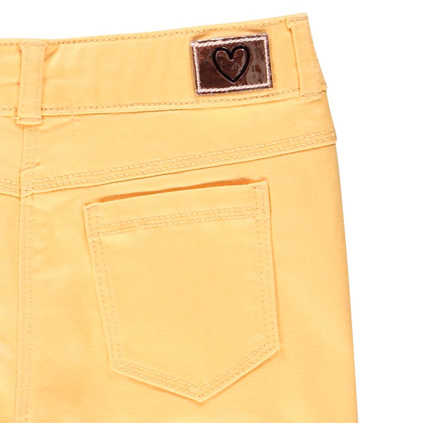 Pantalon slim en twill uni pour enfant fille - Jaune