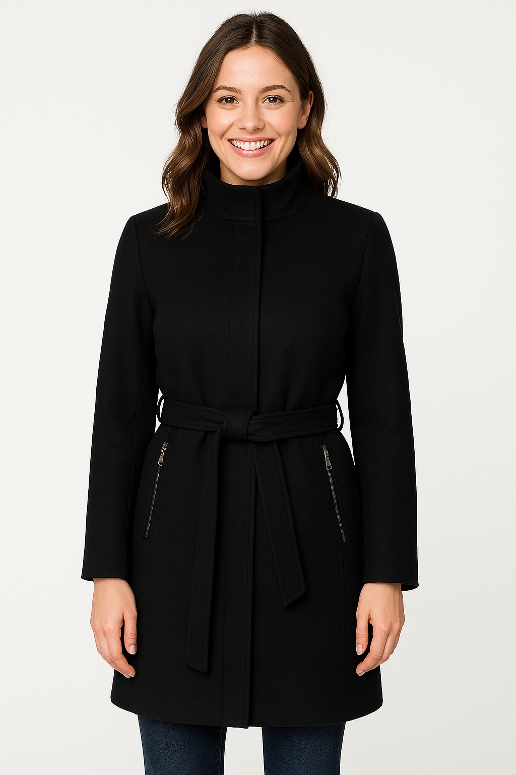 Vero Moda Kurzmantel »VMBLASSJESSY AW WOOL JACKET GA LCS«, mit Wollanteil und Lederimitat Details