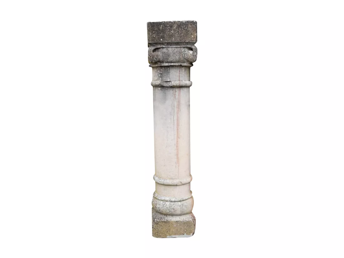 BISCOTTINI Colonne - Obélisque en Pierre Massif Finition Antique - Décorative - Jardin - Extérieur - Sculpture - Décoration de Jardin - 35x35x170cm