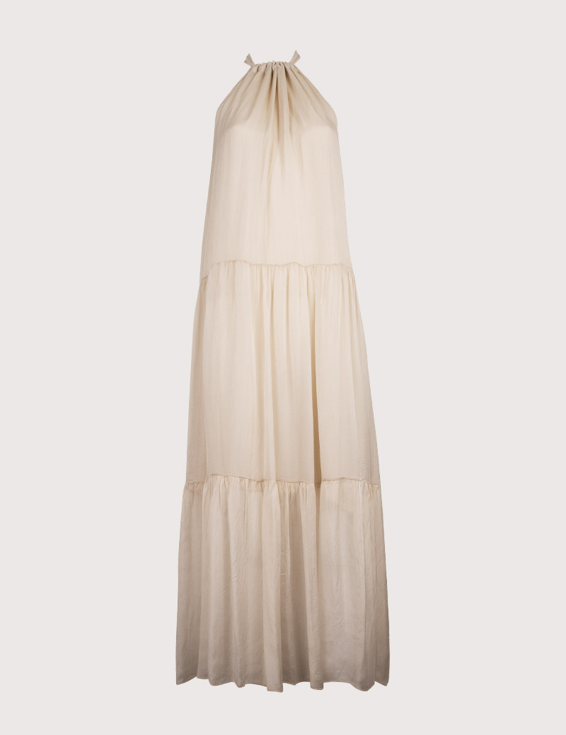 DIXIE ROBE LONGUE VOILE ECRU