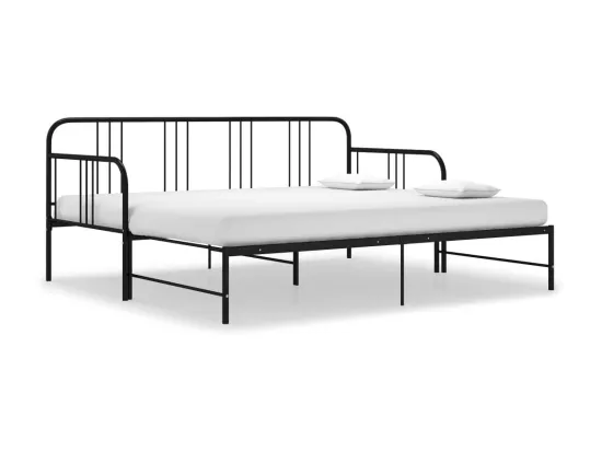 Lit canapé extensible noir en métal 90x200 Volda