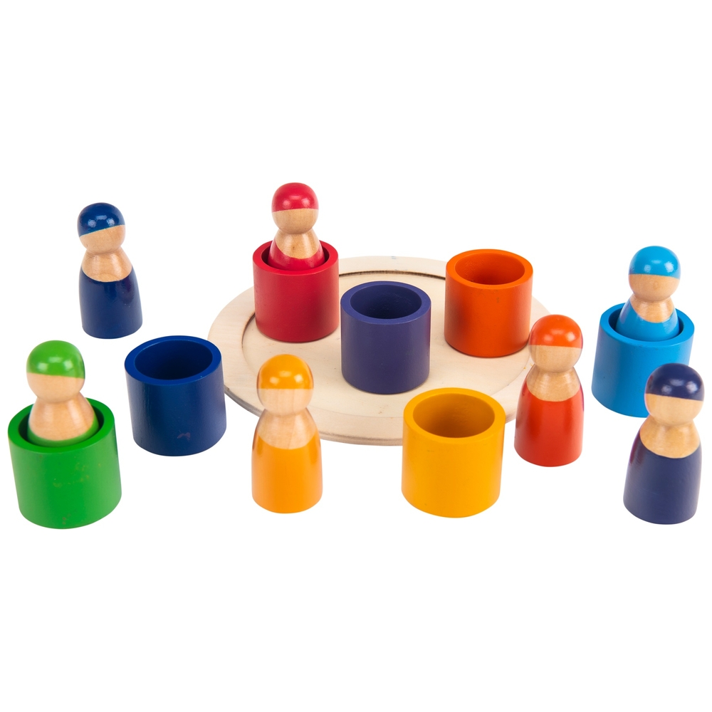 Eichhörnchen-Spielzeug, Regenbogen-Holzsteckpuppen