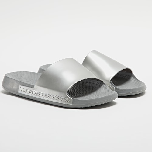 Claquettes Femme Slide Classic Metallic Gris