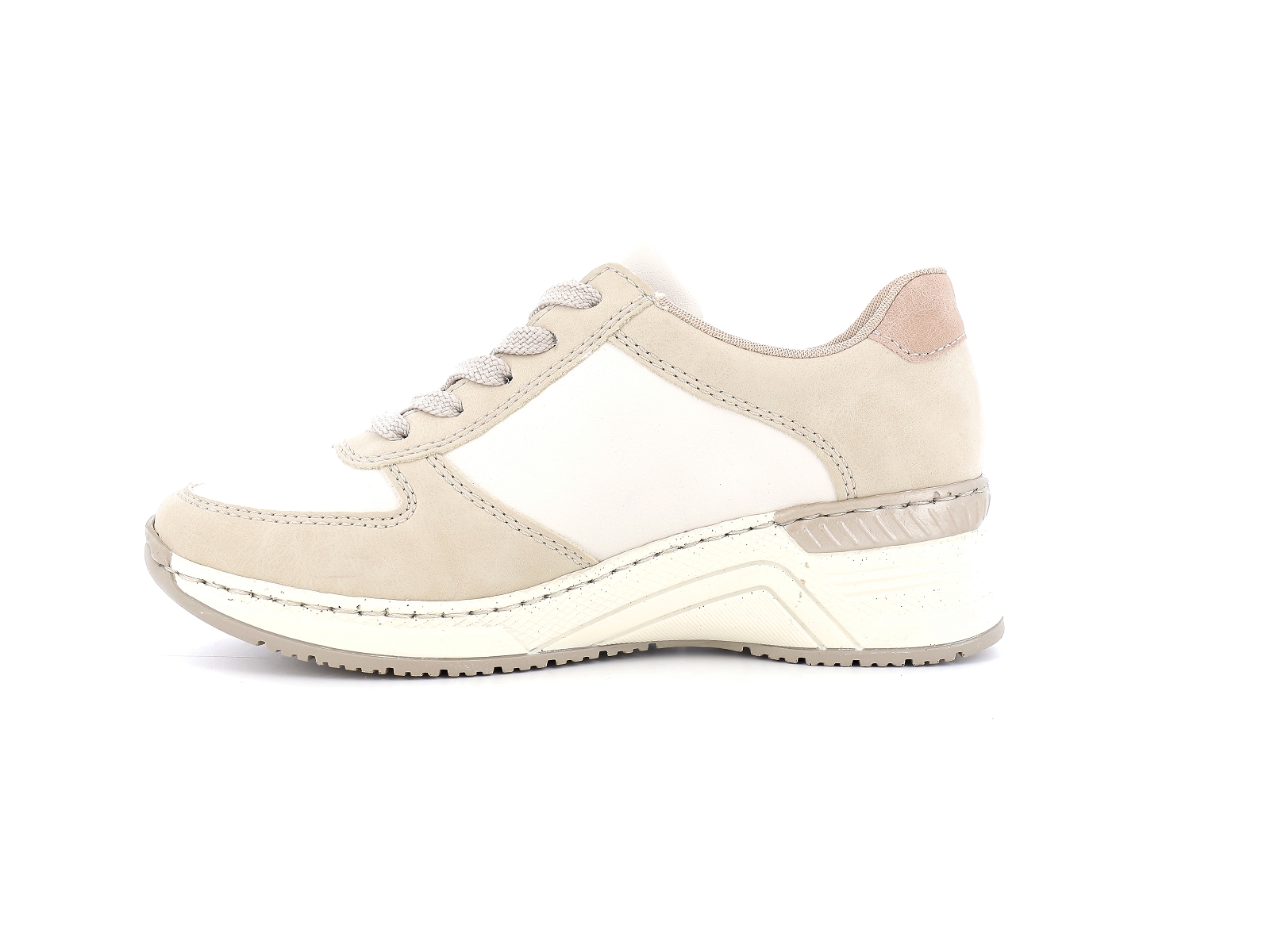 Rieker-N4307 Matières combinées Multi Beige
