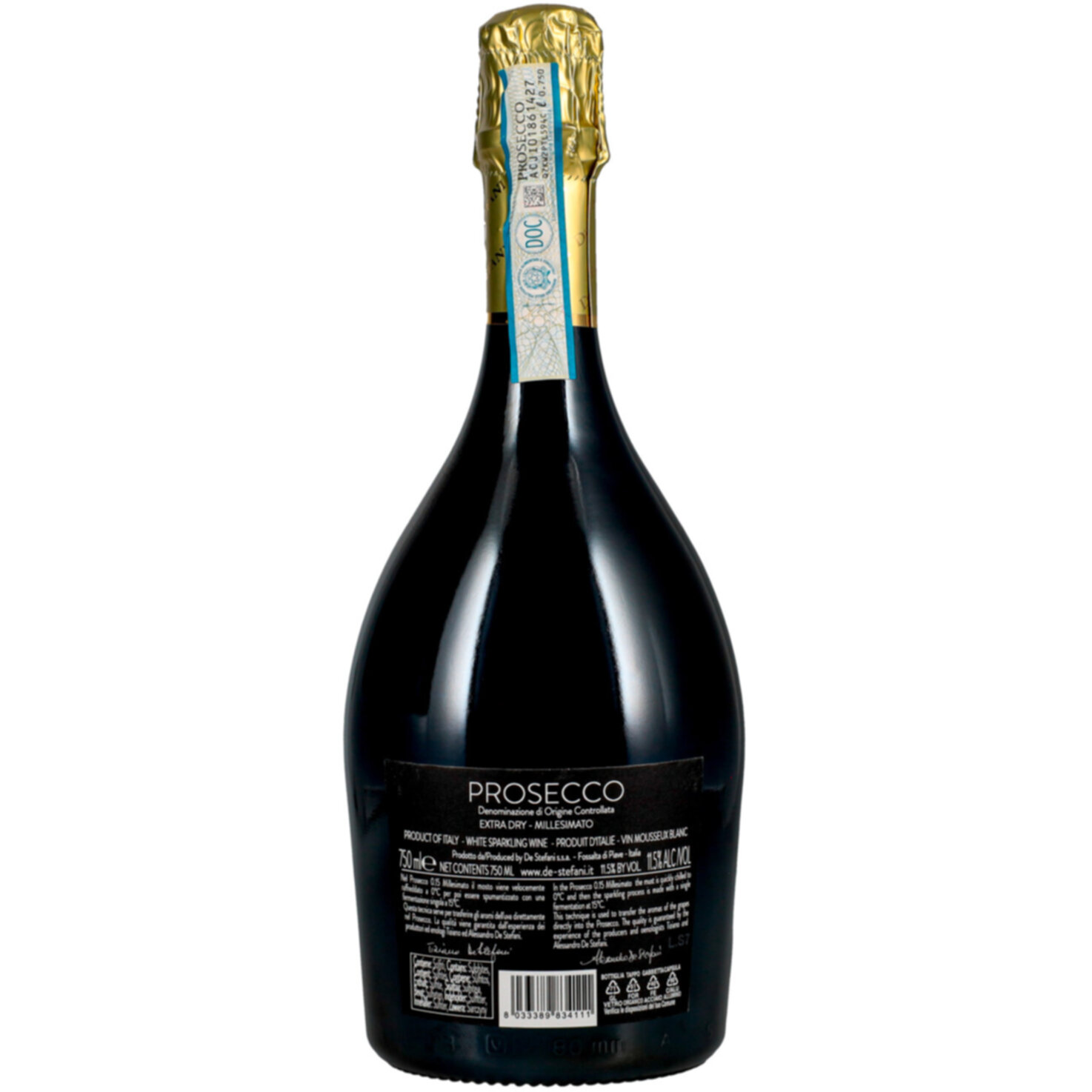 Prosecco DOC 0.15 Millesimato Extra Dry De Stefani -75cl