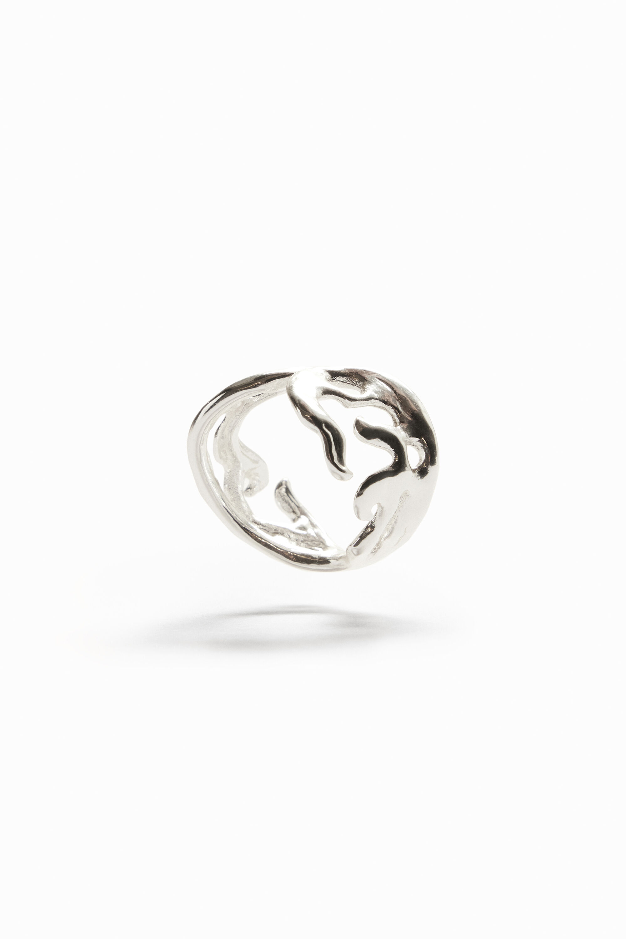 Bague formes organiques plaquée argent Zalio