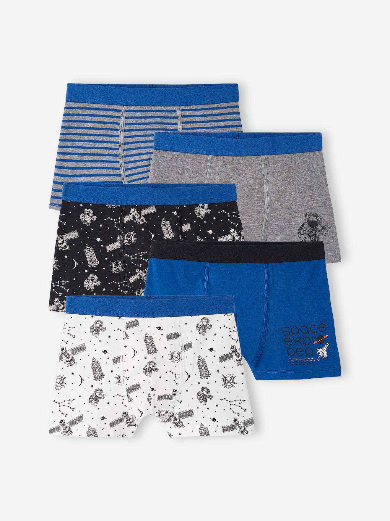 Pacote com 5 cuecas boxer elásticas 