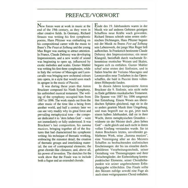 Edition Eulenburg Bruckner Sinfonie Nr. 9 d-moll