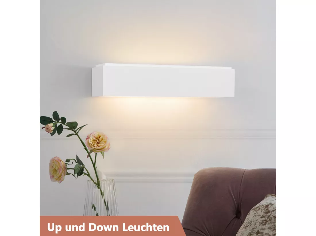NETTLIFE Applique murale d'intérieur en plâtre blanc G9 moderne pour couloir, escalier, haut et bas