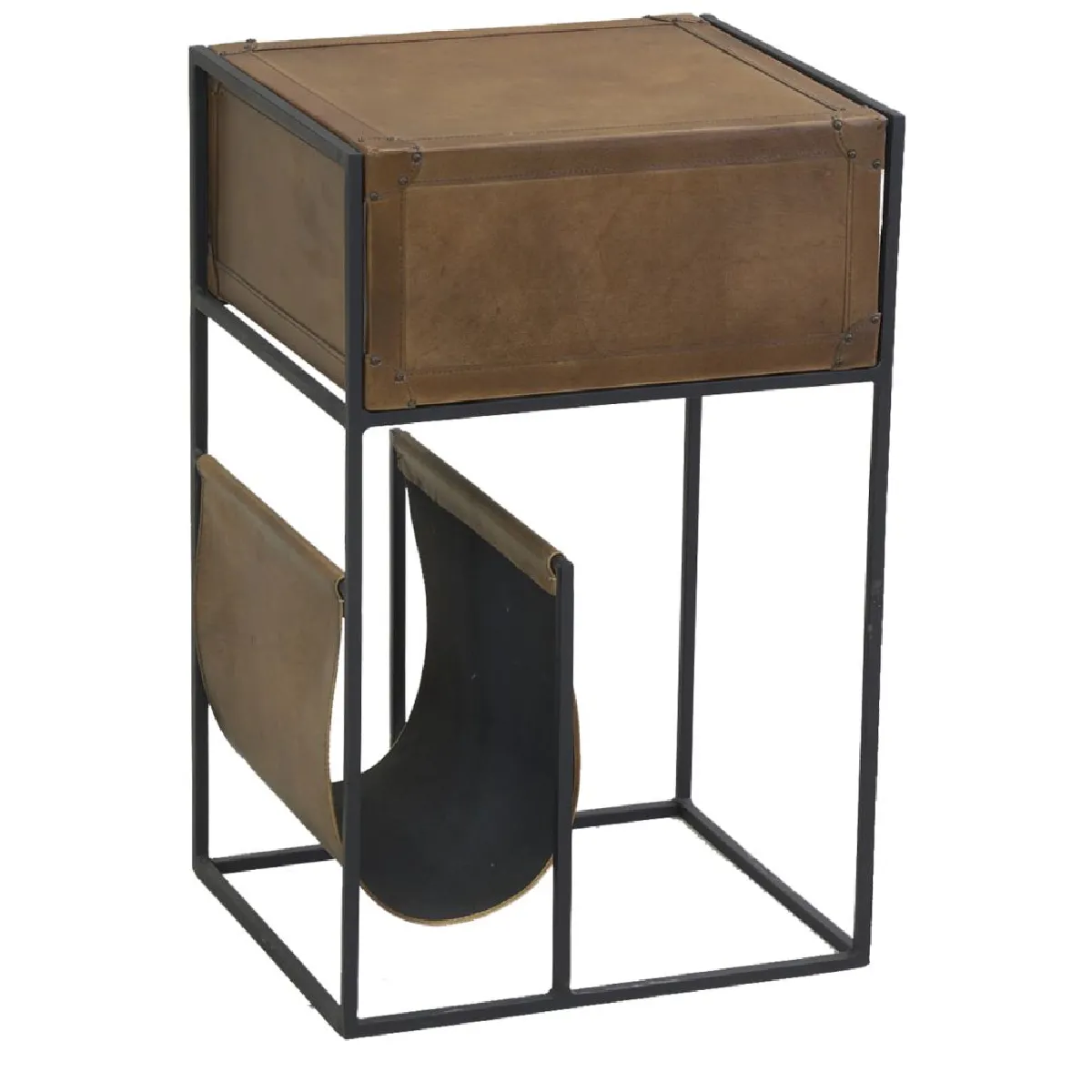 Aubry Gaspard - Table porte-revue cuir