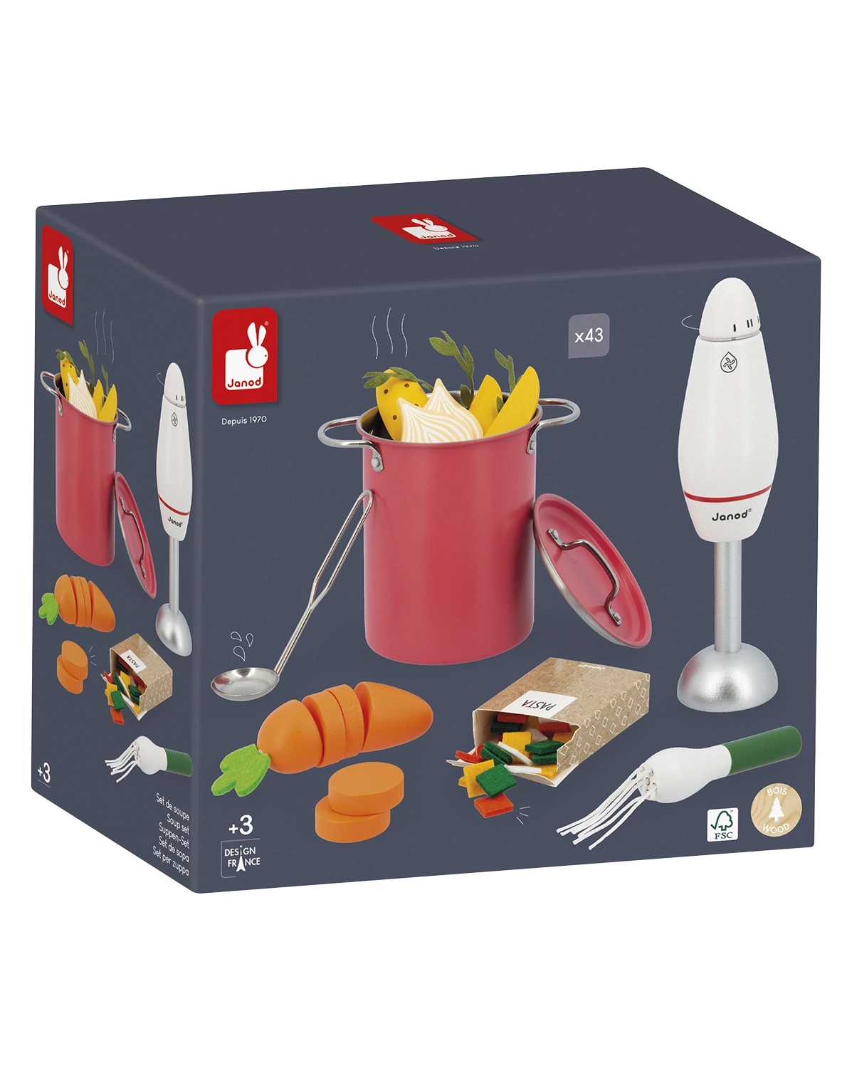 Spielküchenzubehör GEMÜSESUPPE mit Kochtopf