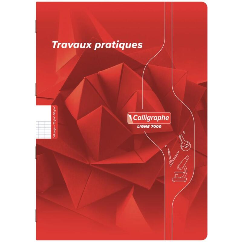 Cahier Travaux Pratiques piqué 7000 A4 144 pages grands carreaux 70 g + uni 90 g - Assortis