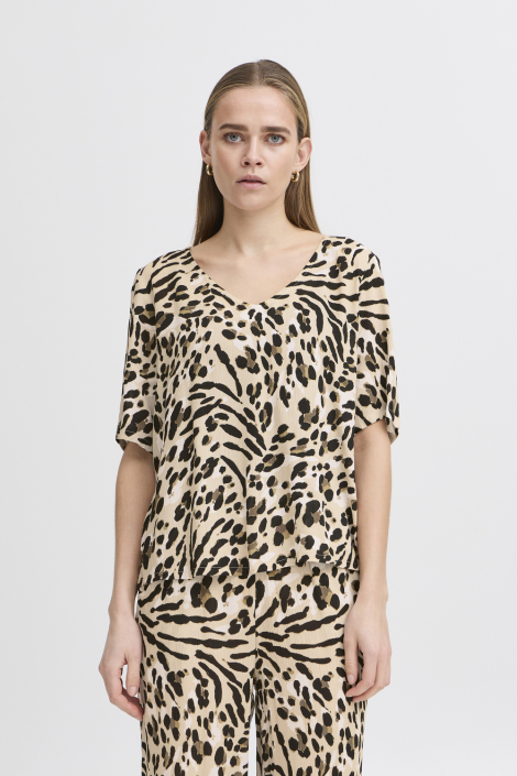 Ichi beige dames t-shirt