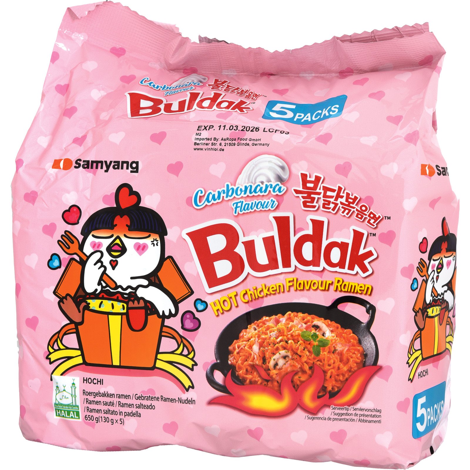 Samyang Buldak Hot Chicken Ramen Carbonara 5 x 130 g