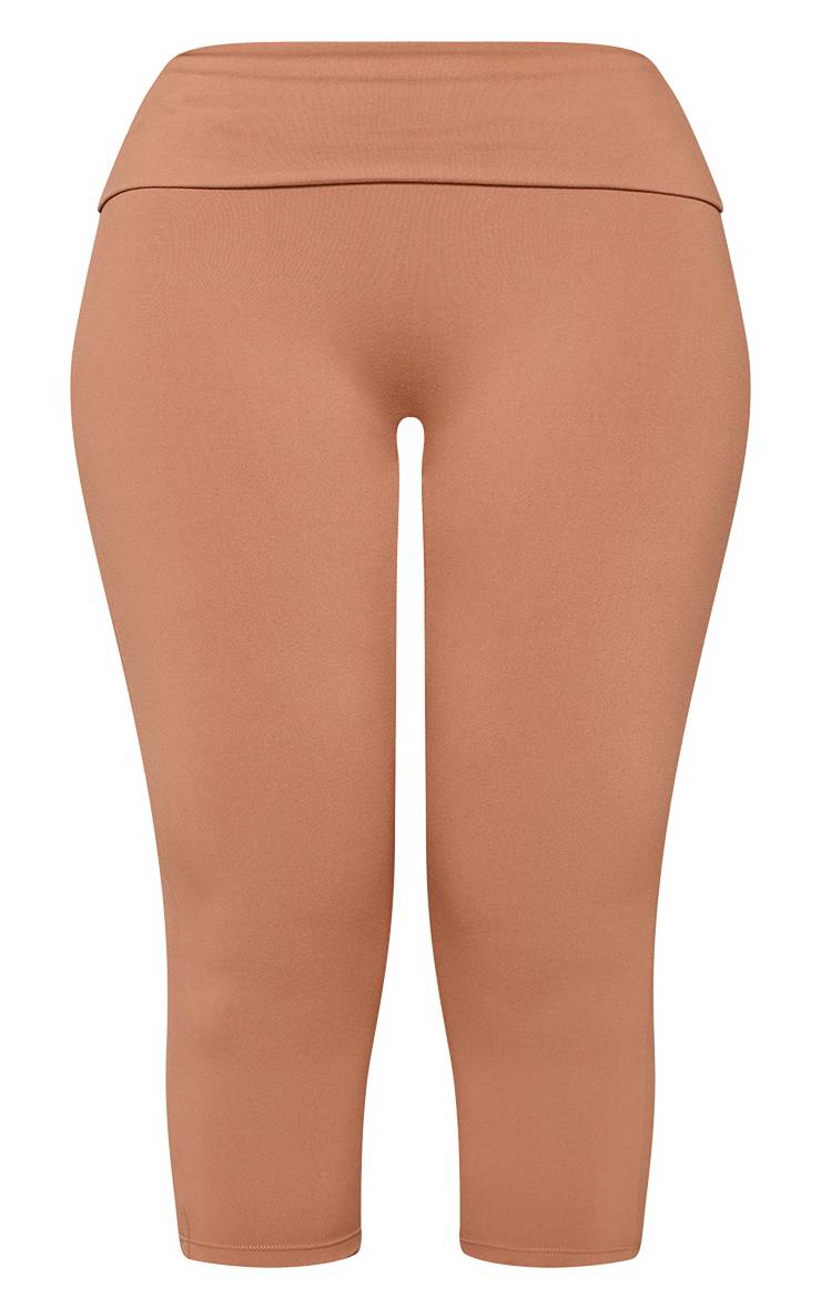 Latte Legging Capri Sculptant À Taille Repliable